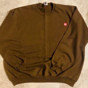 Y2K Jerzees Dark Brown Dunkin Donuts Crewneck Sweatshirt XL and XXL